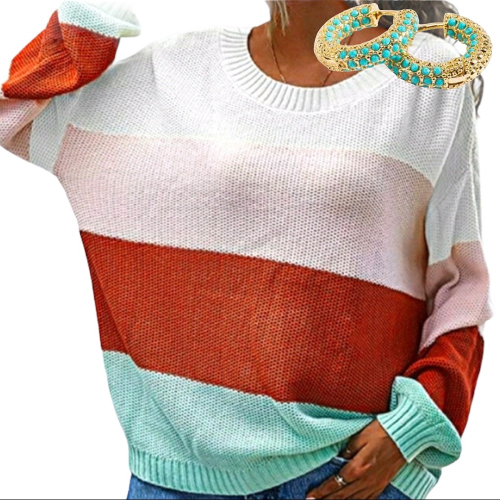 LAST ONE! Zara Color-Blocked Sweater - Picture 6 of 6